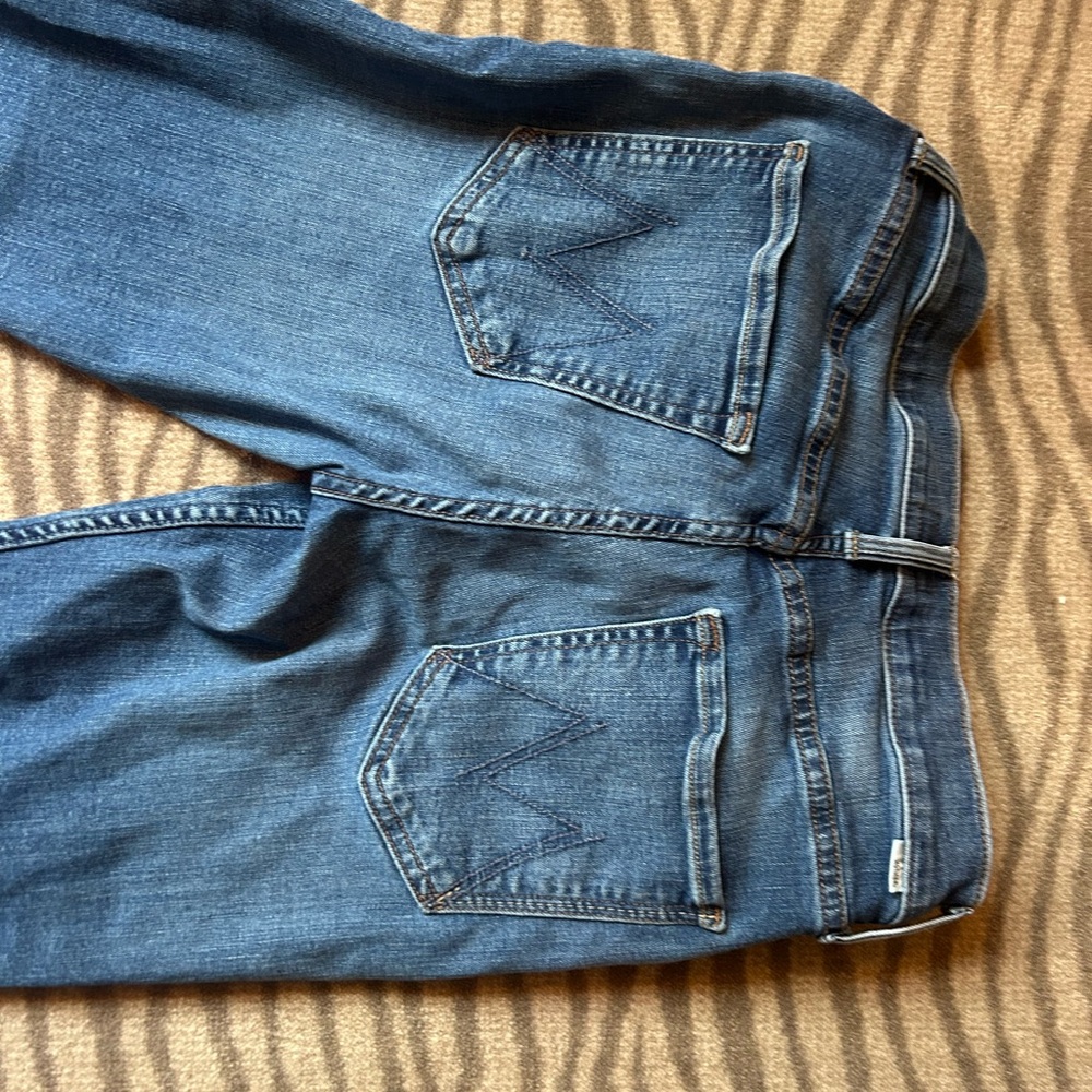 MOTHER Blue Straight Leg Jeans